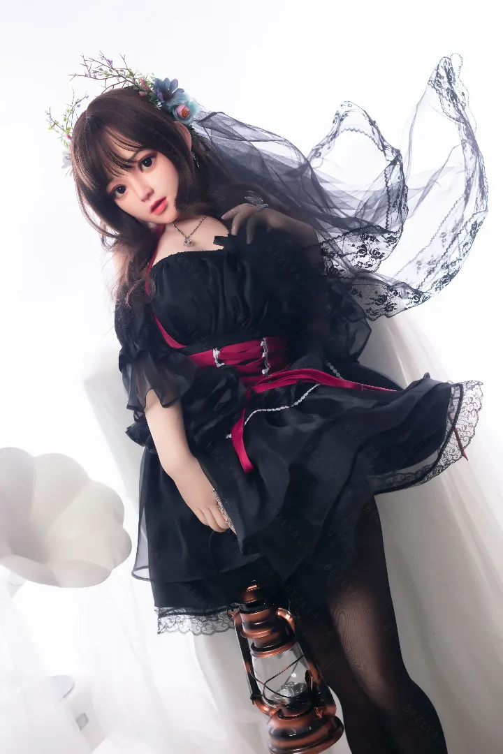 149cm (4ft11) C-Cup Petite & Lightweight Silicone Head + TPE Body Hybrid Sex Doll Linlan, Head Convallaria